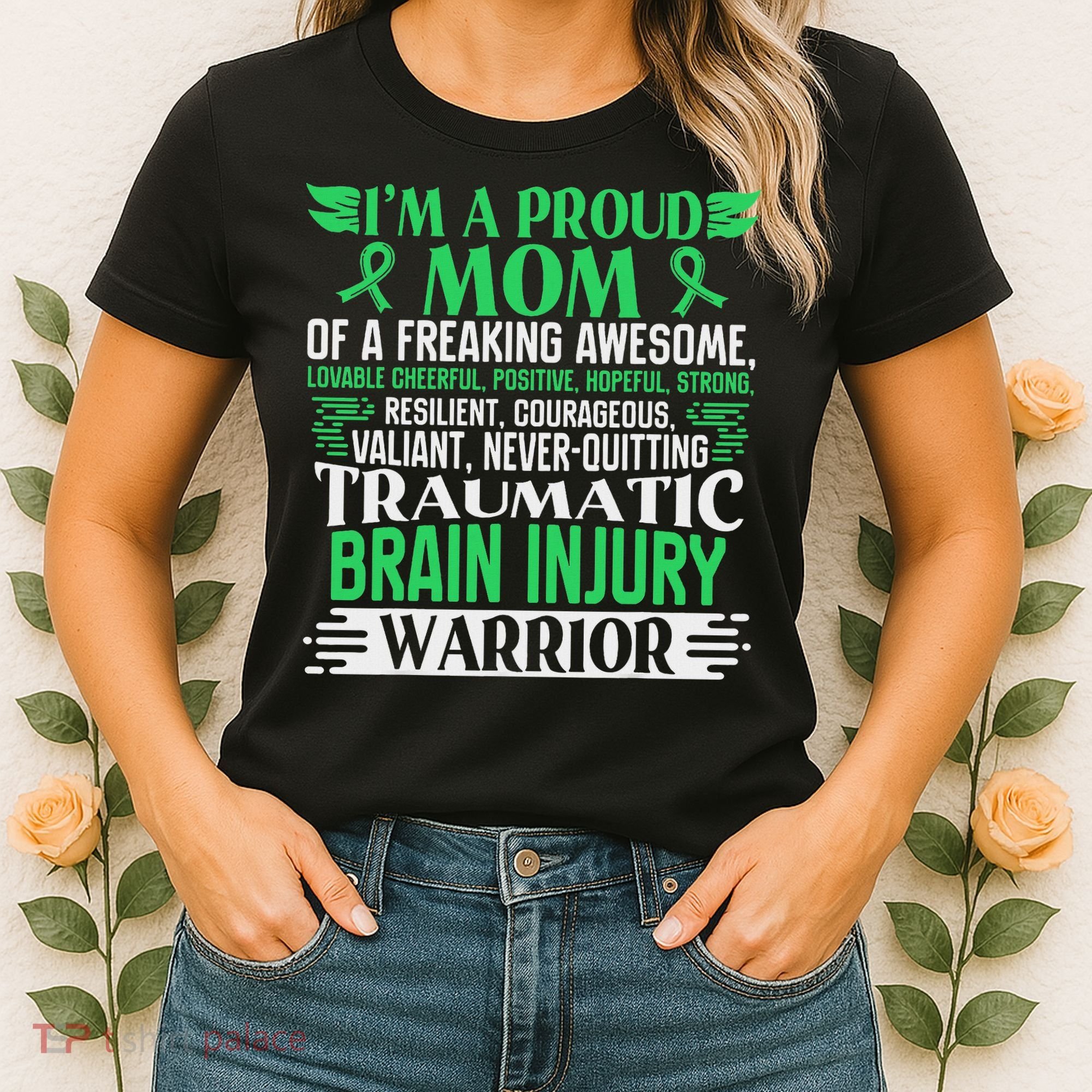 Traumatic Brain Injury Awareness Ribbon Mom Tbi Gift Women's T-Shirt