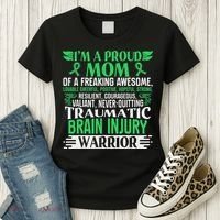 Traumatic Brain Injury Awareness Ribbon Mom Tbi Gift Women's T-Shirt thumb 3