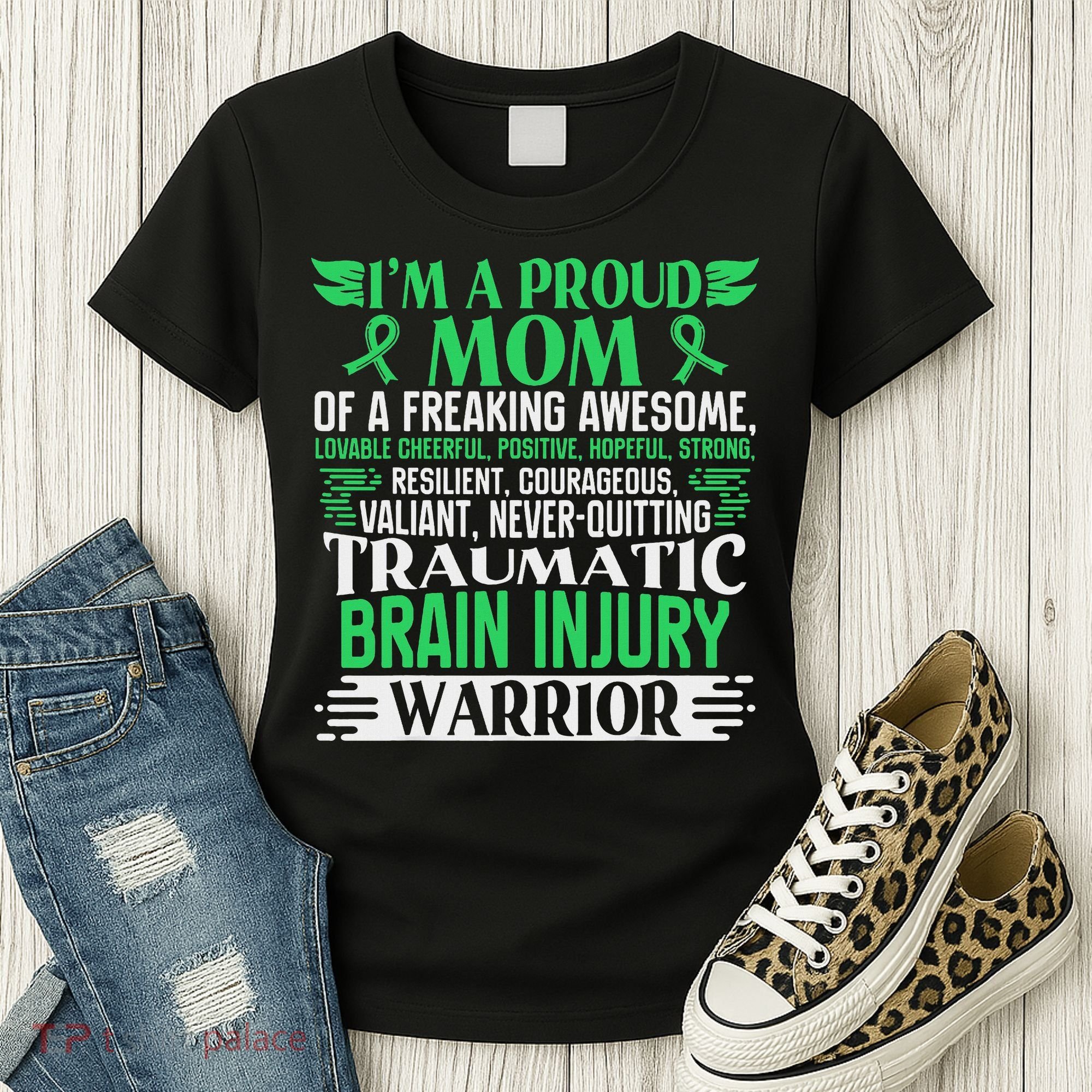 Traumatic Brain Injury Awareness Ribbon Mom Tbi Gift Women's T-Shirt