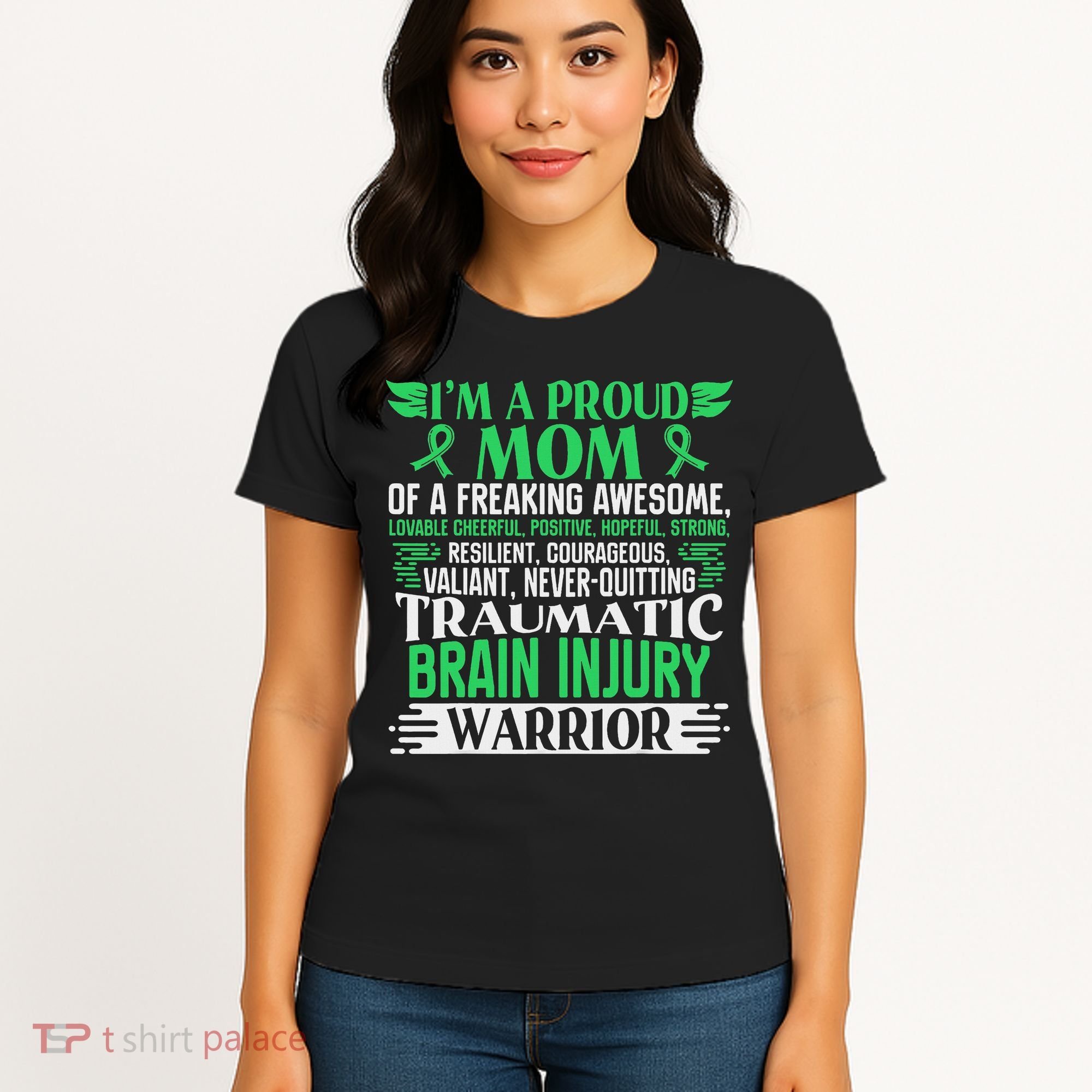 Traumatic Brain Injury Awareness Ribbon Mom Tbi Gift Women's T-Shirt