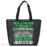 Traumatic Brain Injury Awareness Ribbon Mom Tbi Gift Tote Bag thumb 0