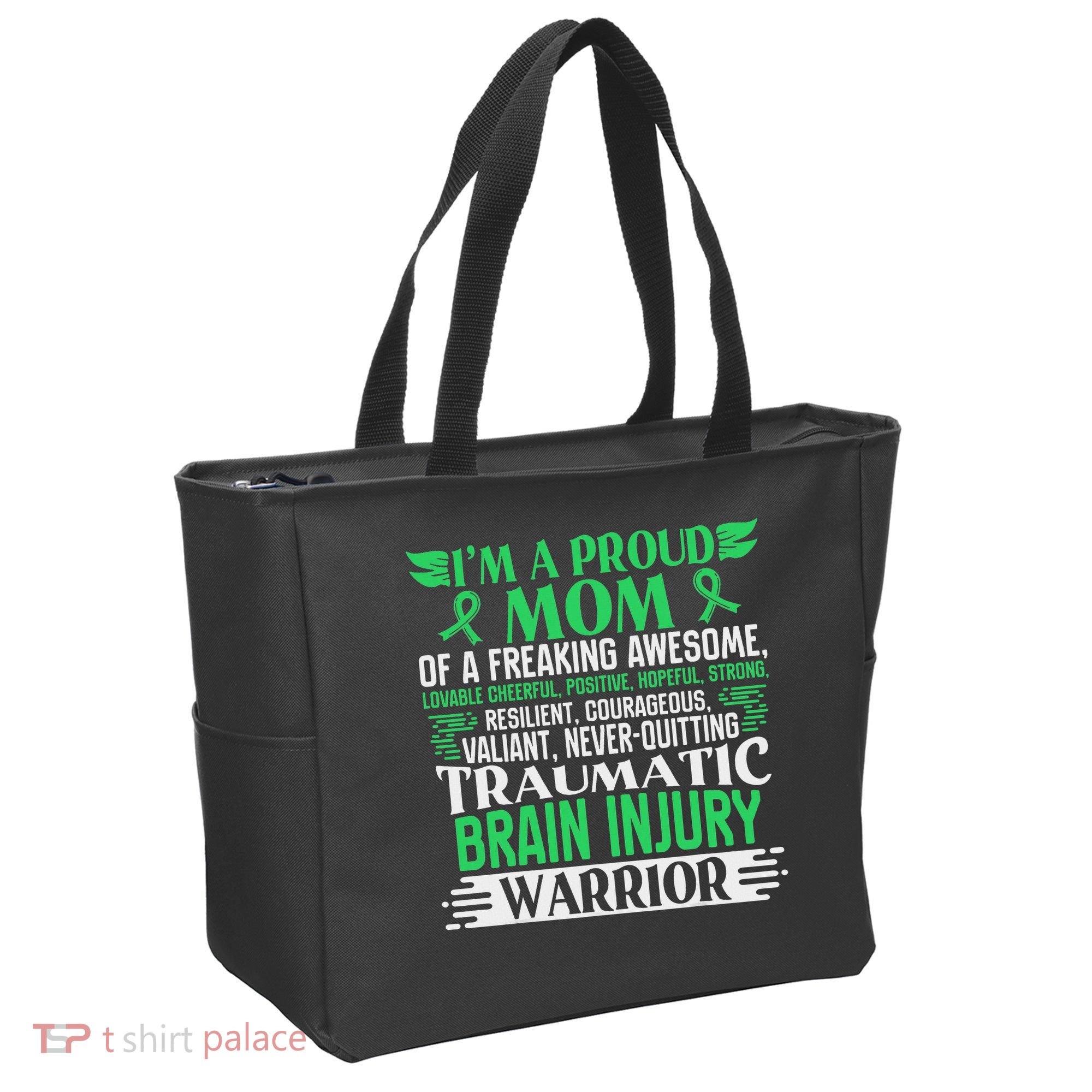 Traumatic Brain Injury Awareness Ribbon Mom Tbi Gift Tote Bag