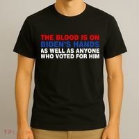 The Blood Is On Biden's Hands T-Shirt thumb 3