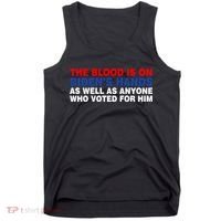 The Blood Is On Biden's Hands Tank Top thumb 0