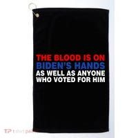 The Blood Is On Biden's Hands Golf Towel thumb 0