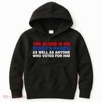 The Blood Is On Biden's Hands Kids Hoodie thumb 0