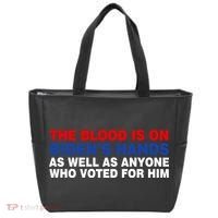 The Blood Is On Biden's Hands Tote Bag thumb 0