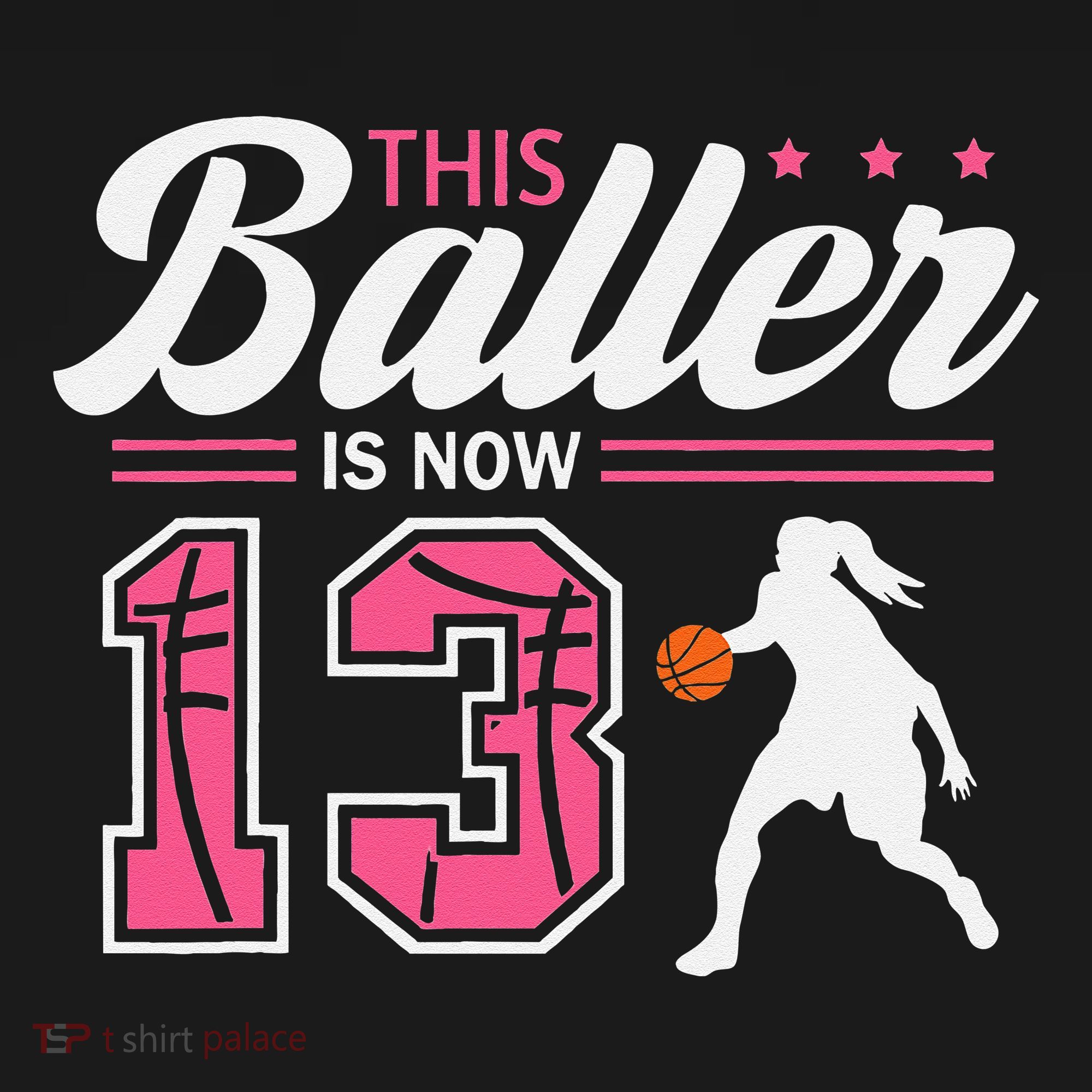 This Baller Is Now 13 Year Old Basketball 13th Birthday Girl T-Shirt