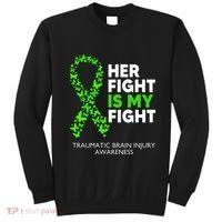 Traumatic Brain Injury Awareness Her Fight Green Ribbon Sweatshirt thumb 0