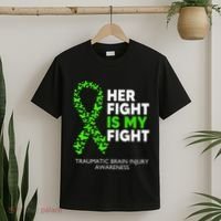 Traumatic Brain Injury Awareness Her Fight Green Ribbon T-Shirt thumb 2