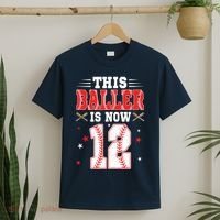 This Baller Is Now 12 Year Old Birthday Baseball Theme 12th T-Shirt thumb 2
