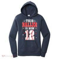 This Baller Is Now 12 Year Old Birthday Baseball Theme 12th Women's Hoodie thumb 0