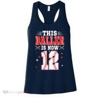 This Baller Is Now 12 Year Old Birthday Baseball Theme 12th Women's Tank Top thumb 0