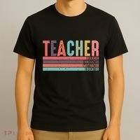 Teacher Believer Innovator Motivator Educator Teacher Life Back To School T-Shirt thumb 3