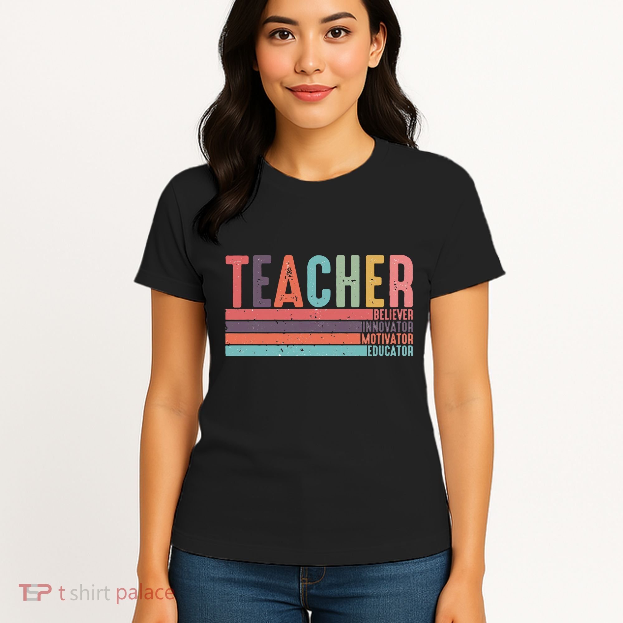 Teacher Believer Innovator Motivator Educator Teacher Life Back To School Women's T-Shirt