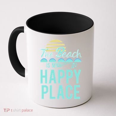 The Beach Is My Happy Place Design Cute Gift Coffee Mug