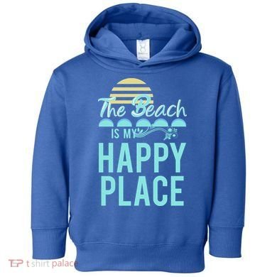 The Beach Is My Happy Place Design Cute Gift Toddler Hoodie