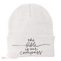 The Bible Is Our Compass Christianity Faith Beanie thumb 0