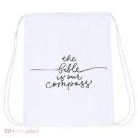 The Bible Is Our Compass Christianity Faith Drawstring Bag thumb 0