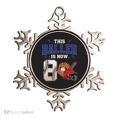 This Baller Is Now 8 Years Old Baseball 8th Birthday Ornament