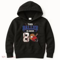 This Baller Is Now 8 Years Old Baseball 8th Birthday Kids Hoodie thumb 0