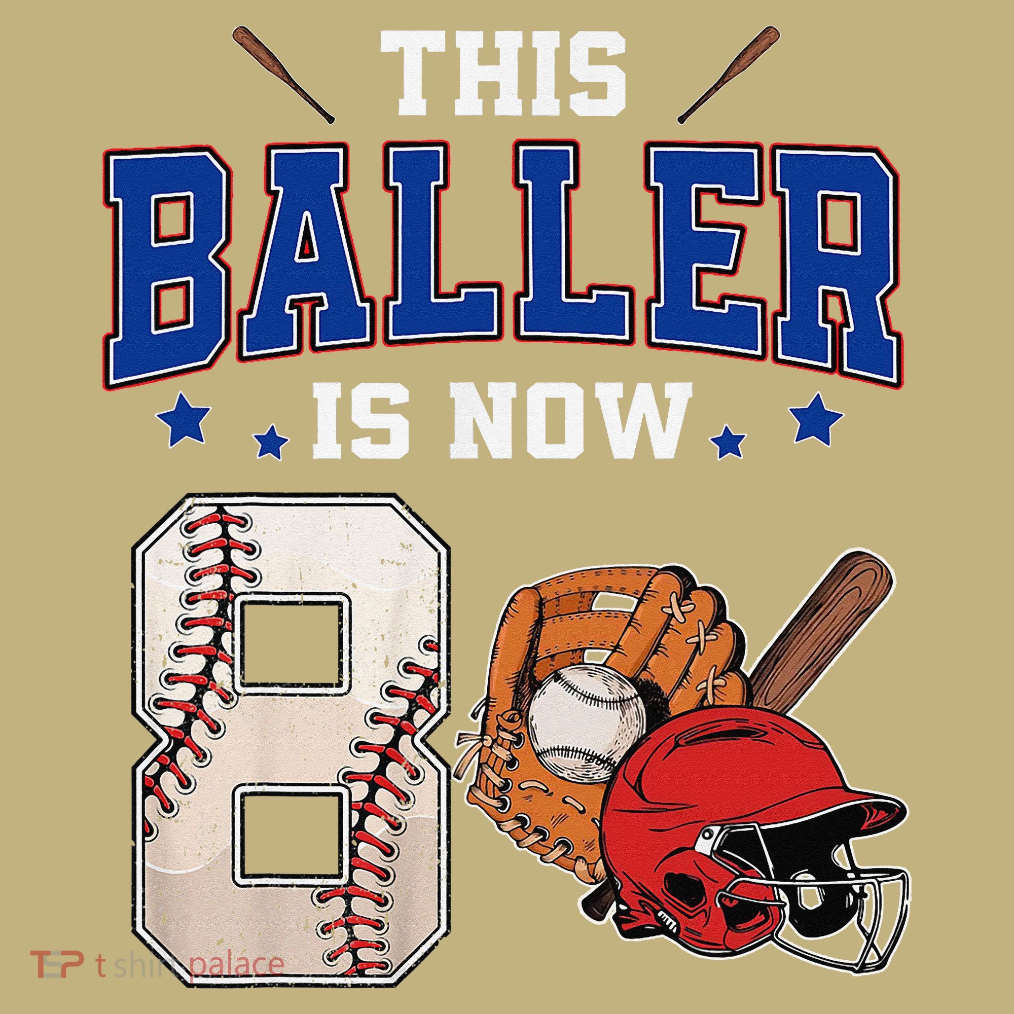This Baller Is Now 8 Years Old Baseball 8th Birthday Button