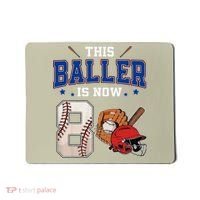 This Baller Is Now 8 Years Old Baseball 8th Birthday Mousepad thumb 0