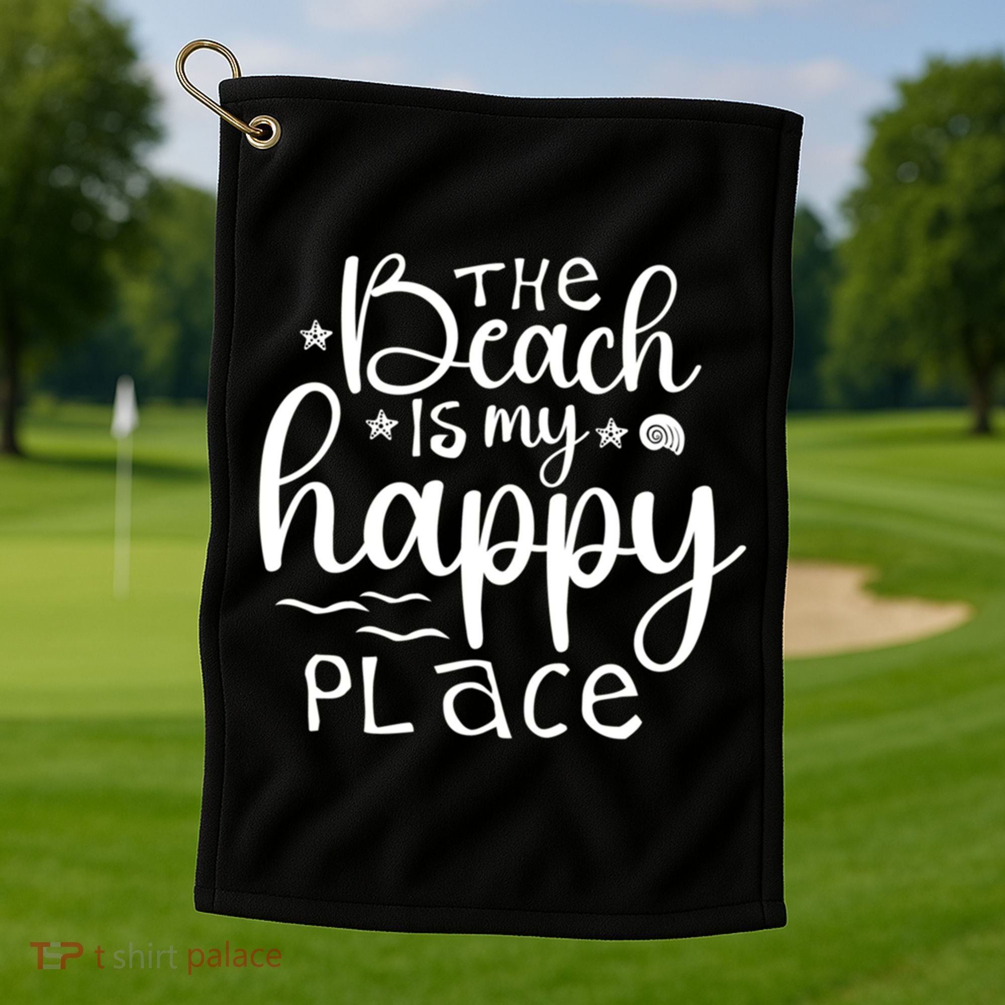 The Beach Is My Happy Place Great Gift Golf Towel