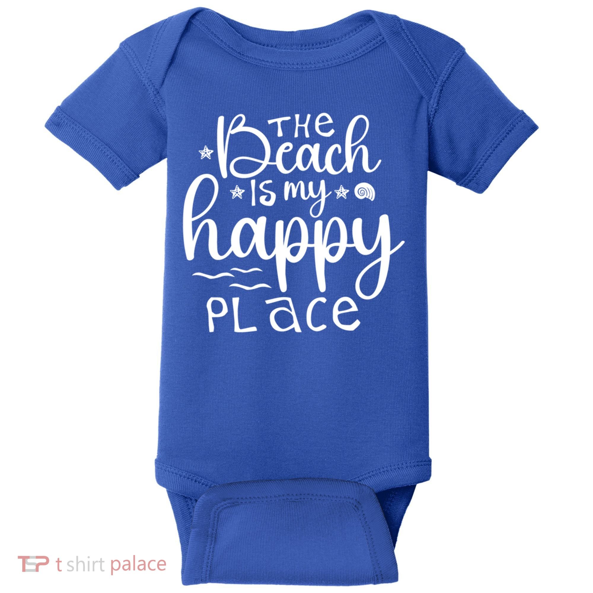 The Beach Is My Happy Place Great Gift Baby Bodysuit