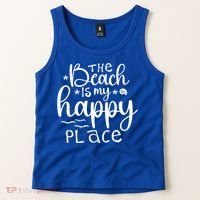 The Beach Is My Happy Place Great Gift Tank Top thumb 2