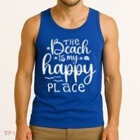 The Beach Is My Happy Place Great Gift Tank Top thumb 3
