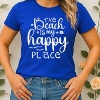 The Beach Is My Happy Place Great Gift Women's T-Shirt thumb 2