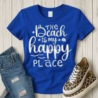 The Beach Is My Happy Place Great Gift Women's T-Shirt thumb 3