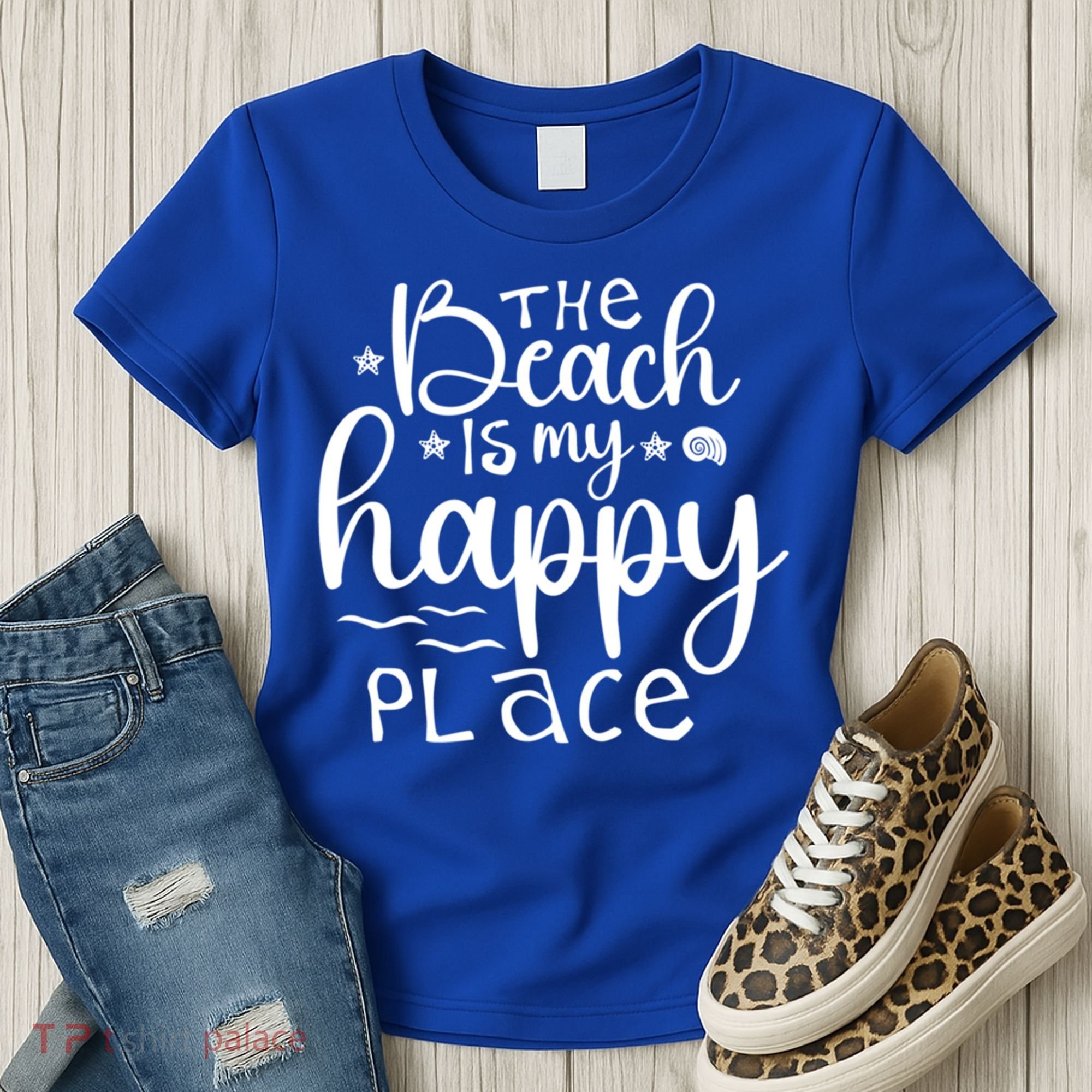 The Beach Is My Happy Place Great Gift Women's T-Shirt