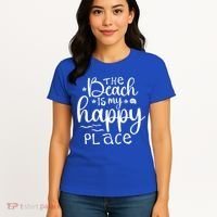 The Beach Is My Happy Place Great Gift Women's T-Shirt thumb 4