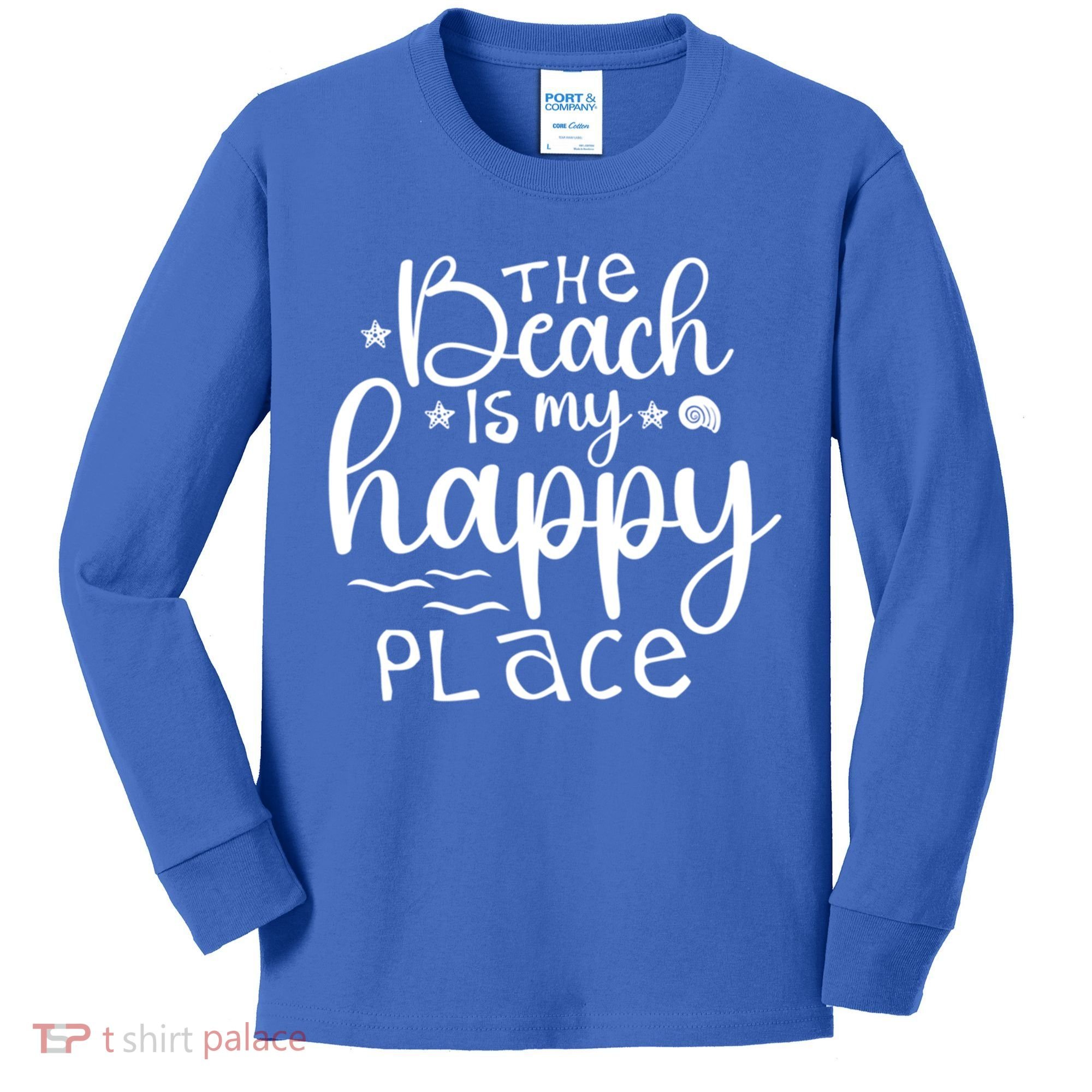 The Beach Is My Happy Place Great Gift Kids Long Sleeve Shirt