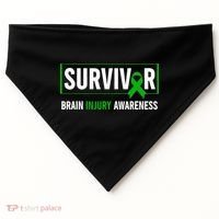 Traumatic Brain Injury Awareness Brain Injury Survivor USA-Made Doggie Bandana thumb 0