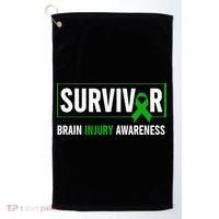 Traumatic Brain Injury Awareness Brain Injury Survivor Golf Towel thumb 0