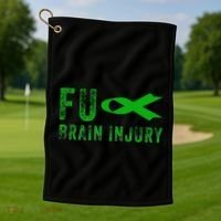 Traumatic Brain Injury Awareness Fu Traumatic Brain Injury Golf Towel thumb 1