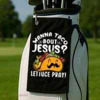 Taco Bout Jesus Lettuce Pray Taco Lover Viva México Golf Towel thumb 2
