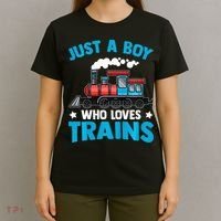 Train Birthday Just a who loves Trains T-Shirt thumb 4