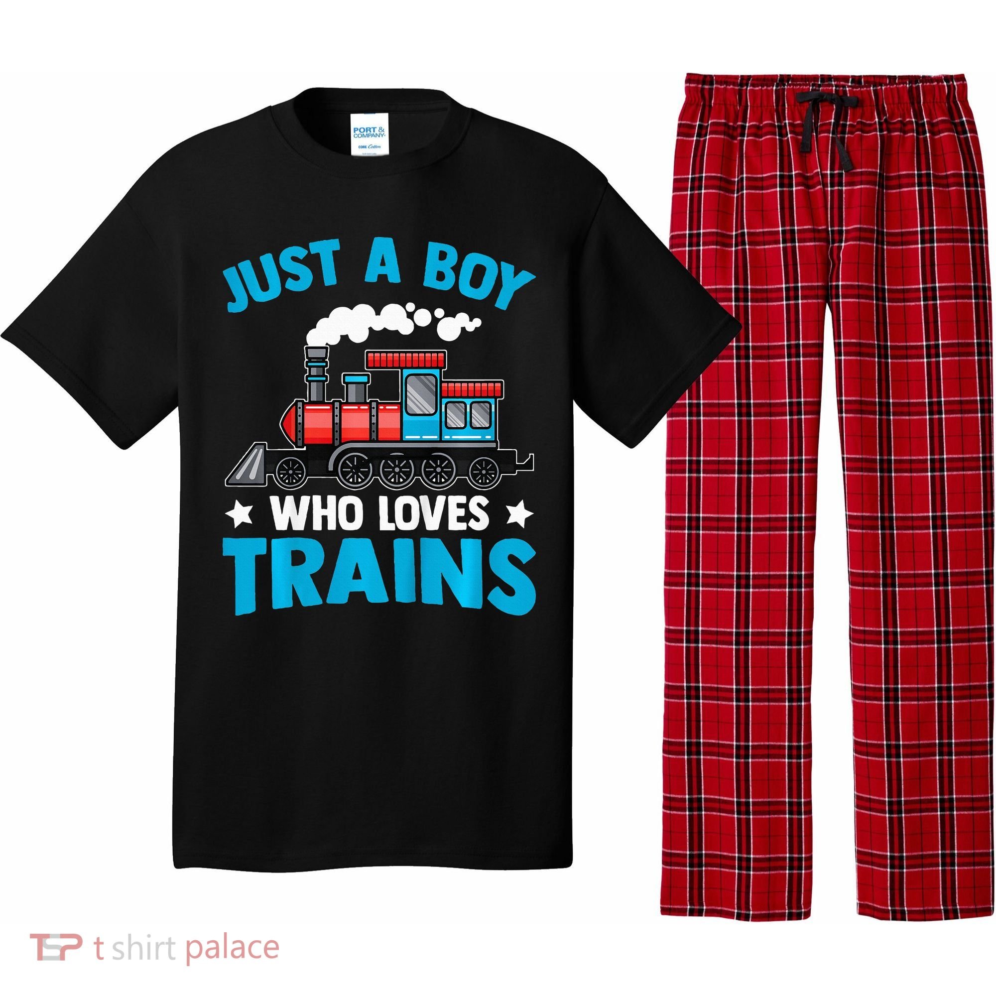 Train Birthday Just a who loves Trains Pajama Set