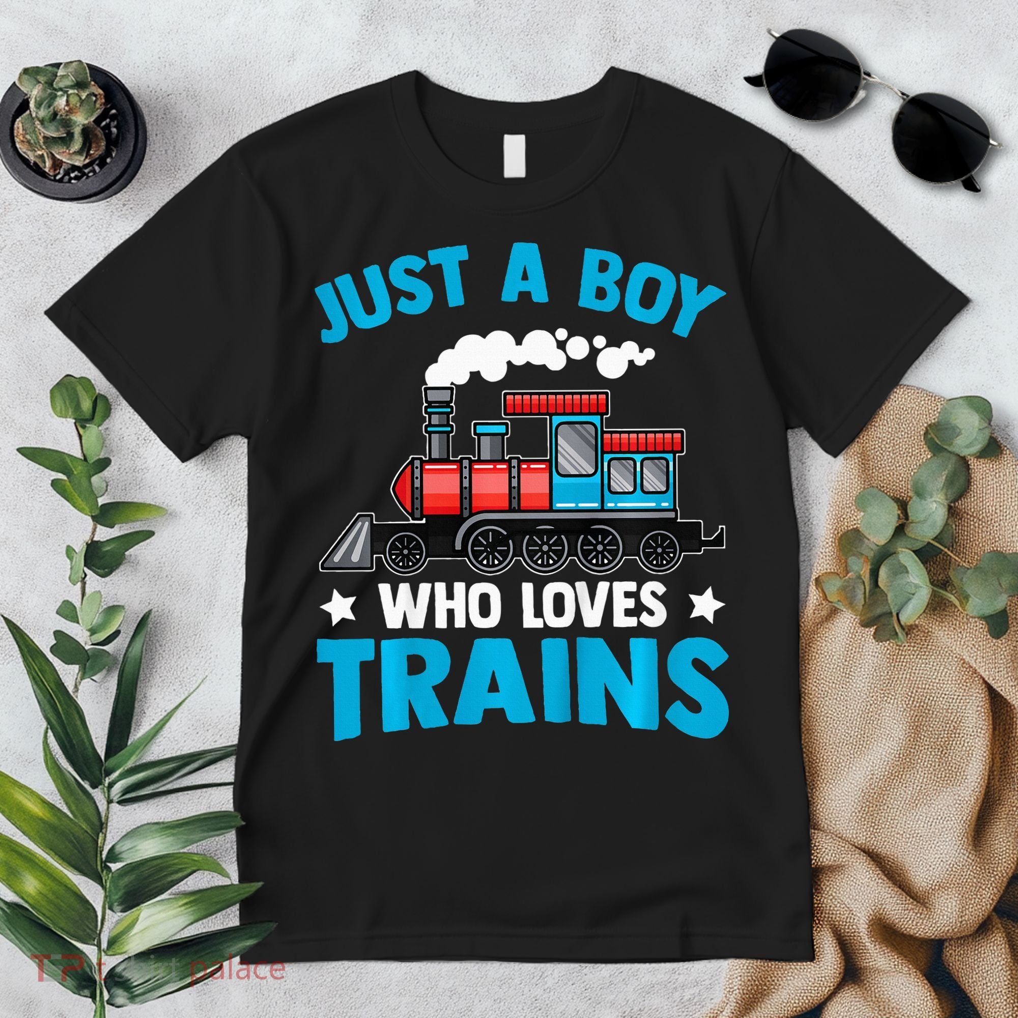 Train Birthday Just a who loves Trains Premium T-Shirt