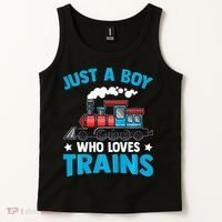 Train Birthday Just a who loves Trains Tank Top thumb 2