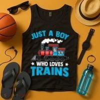 Train Birthday Just a who loves Trains Tank Top thumb 4