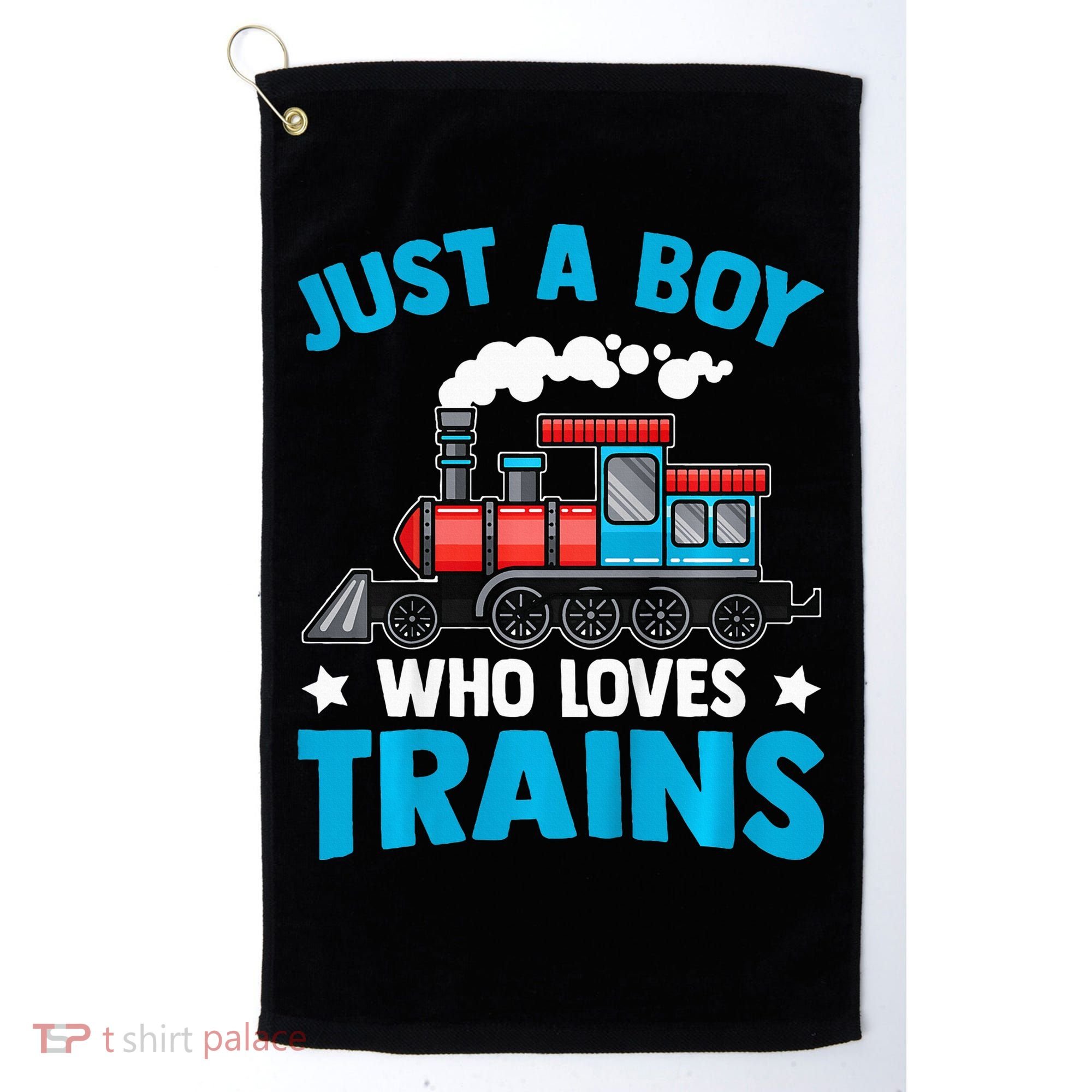 Train Birthday Just a who loves Trains Golf Towel