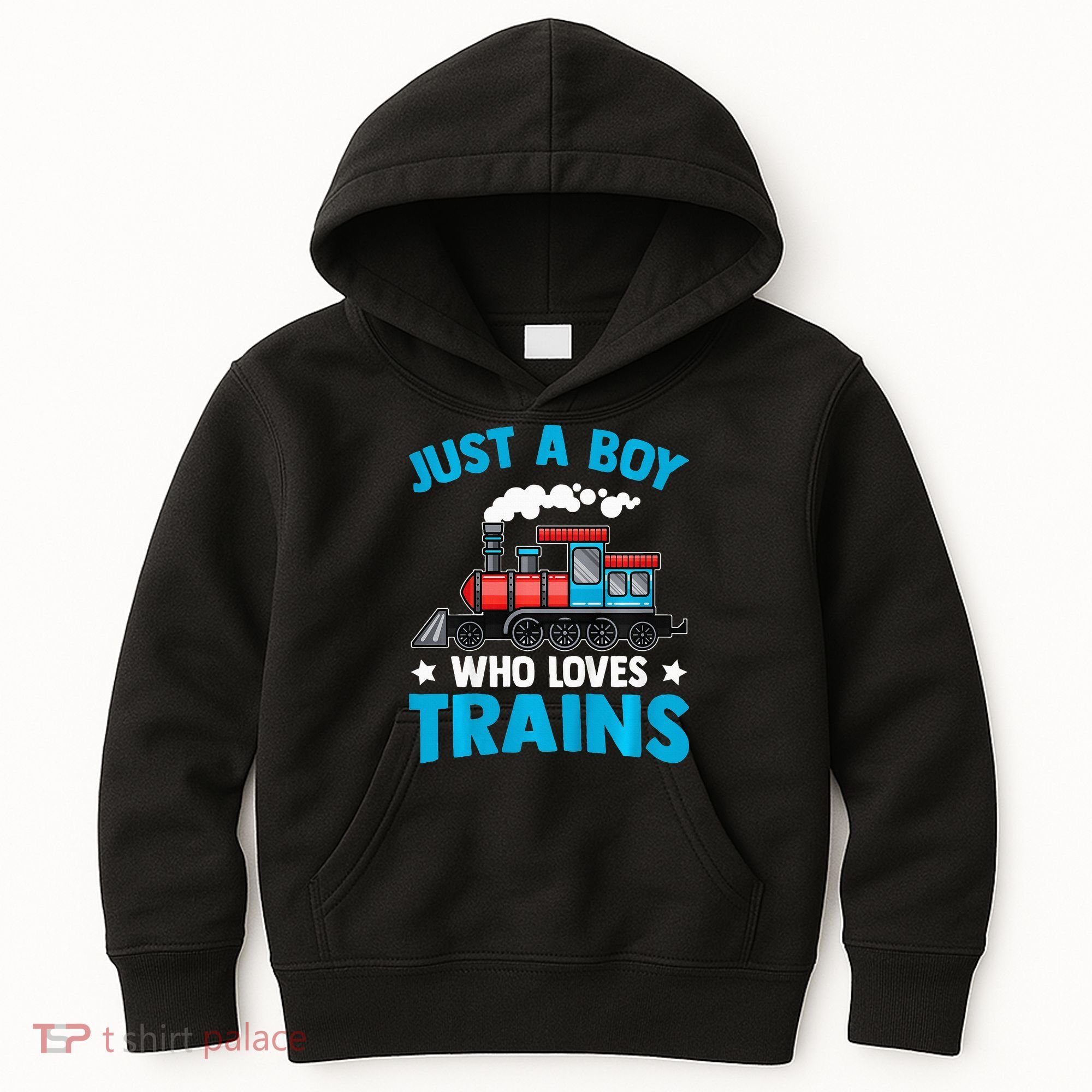 Train Birthday Just a who loves Trains Kids Hoodie