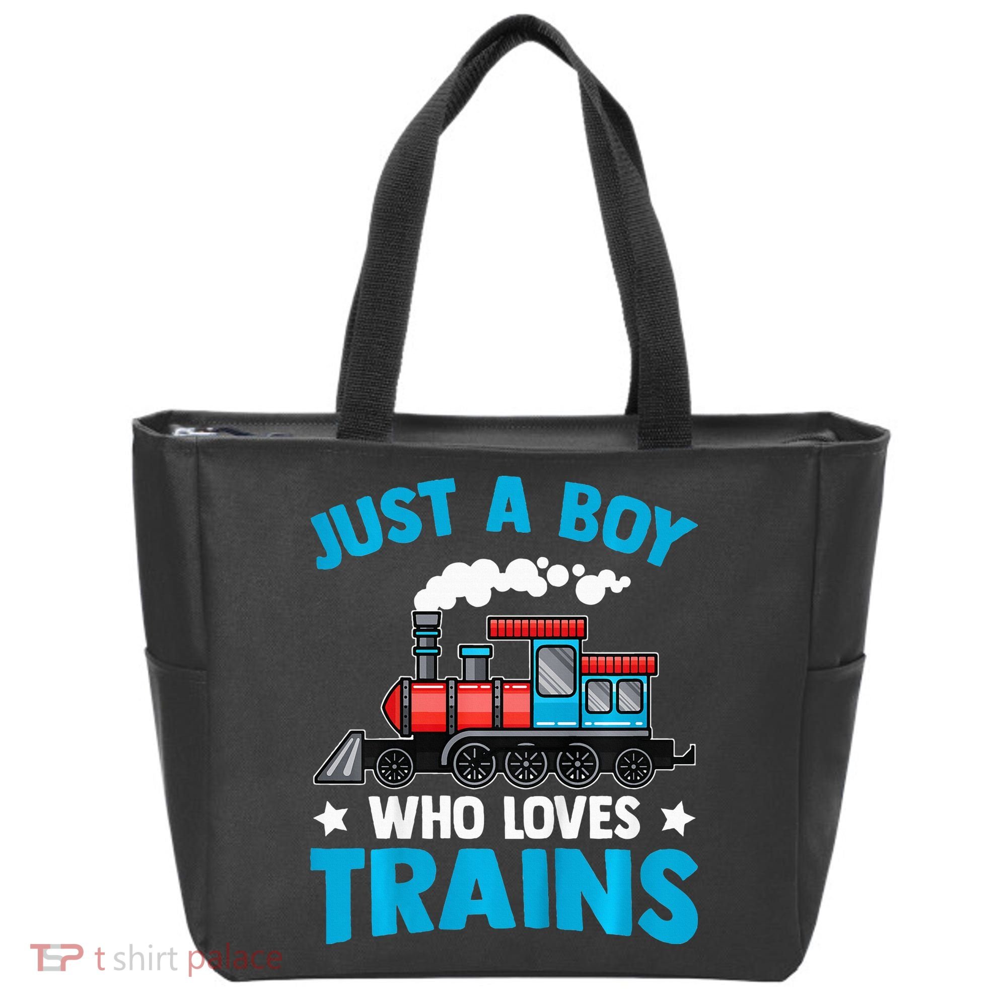 Train Birthday Just a who loves Trains Tote Bag