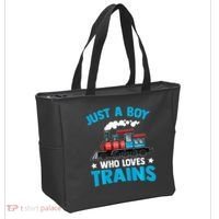 Train Birthday Just a who loves Trains Tote Bag thumb 2