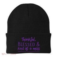 Thankful Blessed & Kind Of A Mess Beanie thumb 0